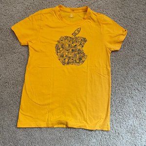 Boys Yellow Apple Shirt with Doodles (L)